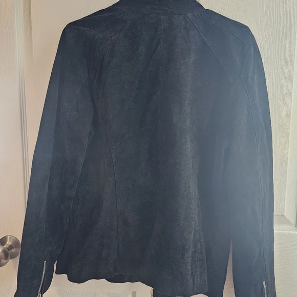 Dennis Basso Washable Suede Zip Front Jacket - Picture 4 of 4
